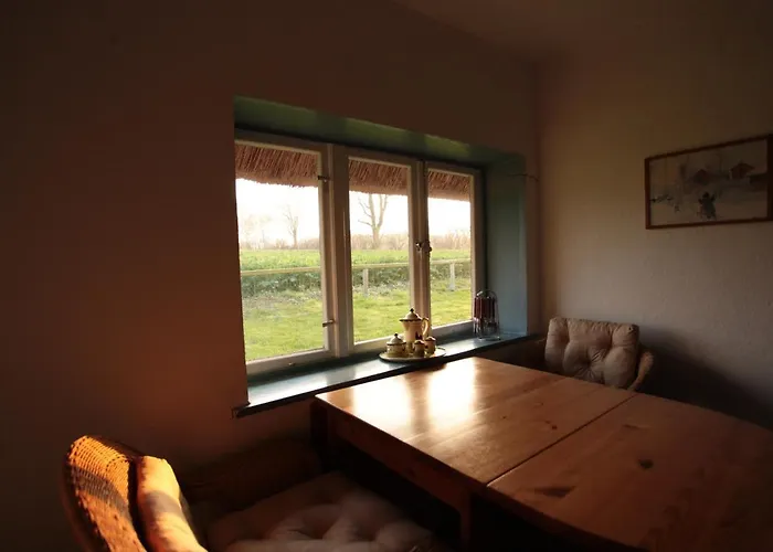 Reetdachkate Am Feldrand Mit Grandiosem Weitblick * Damlos