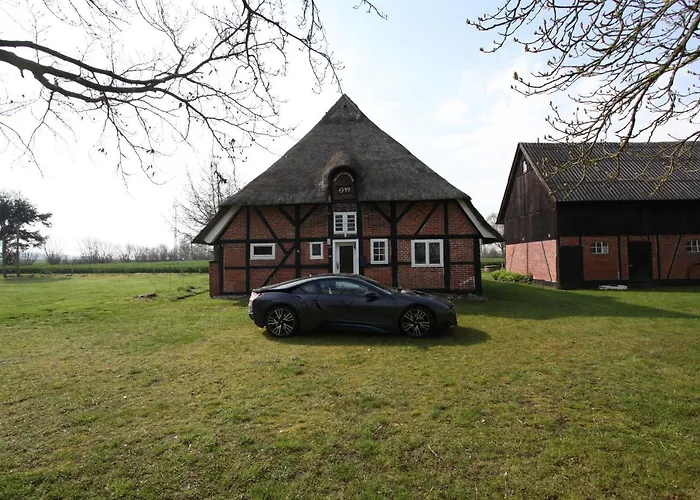 Reetdachkate Am Feldrand Mit Grandiosem Weitblick * Damlos